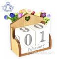 Wooden Calendar Wooden Vintage Storage Organiser with Calendar blocks Supplier